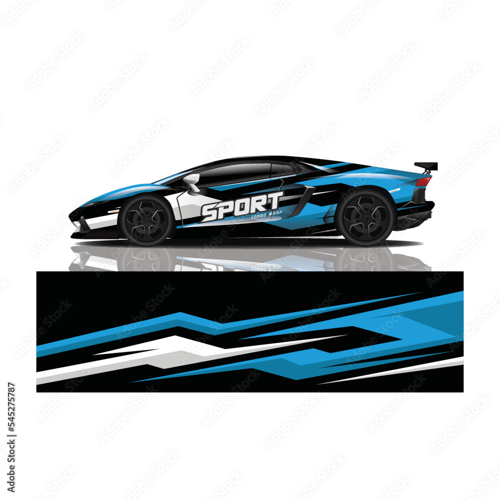 Fototapeta premium Car decal wrap design vector