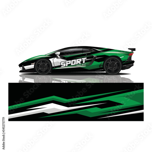 Car decal wrap design vector