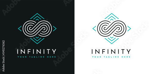 Infinity logo in a rhombus shape.