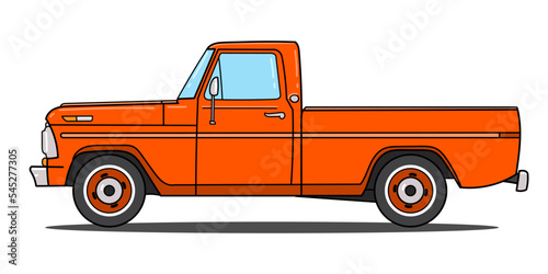 Pick-up truck. Vector doodle illustration