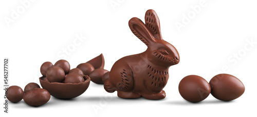 Canvas-taulu Delicious chocolate easter eggs and bunny