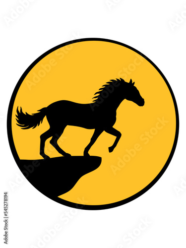 Stehendes Pferd Klippe Mond 