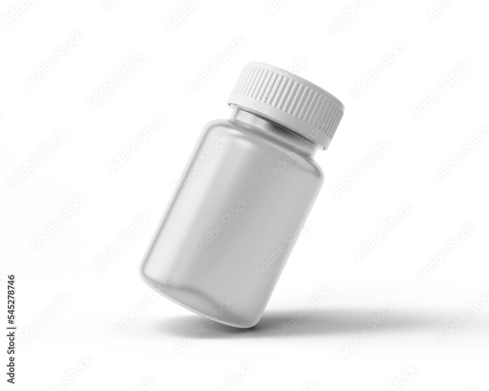 blank Medicine plastic bottle with transparent background. 3D render. blank Medicine plastic bottle with transparent background. 3D render.