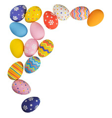 Easter eggs painted in different colors