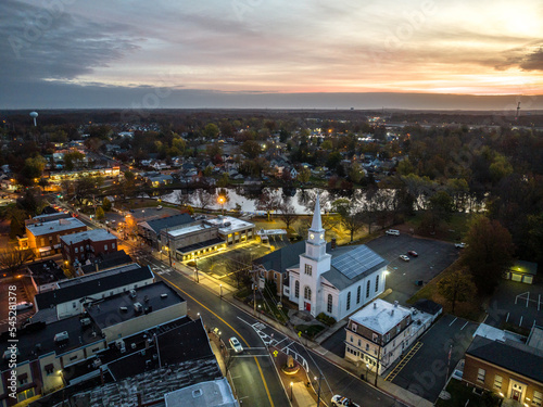 Aerial Drone EPIC sunrise in Hightstown New Jersey