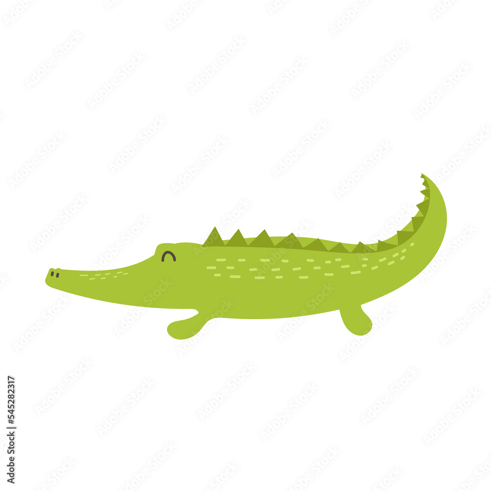Cute crocodile print design - funny hand drawn doodle, cartoon alligator. Good for poster. Vector hand drawn illustration. Cute crocodile print design - funny hand drawn doodle, cartoon alligator. Good for poster. Vector hand drawn illustration.