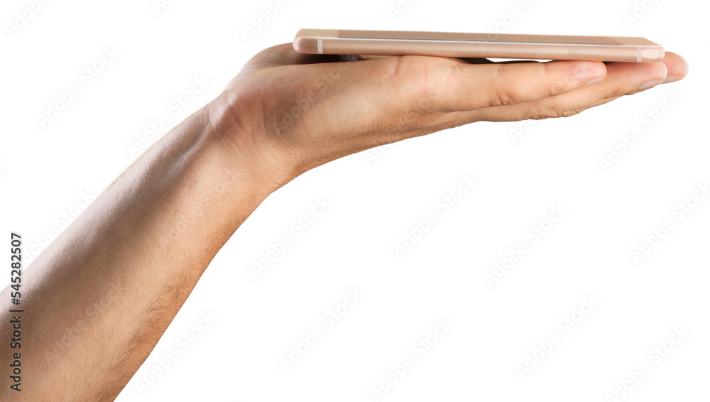 Hand holding mobile phone with blank screen Hand holding mobile phone with blank screen