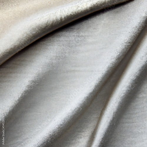 Light grey or silver rippled silk fabric material texture closeup