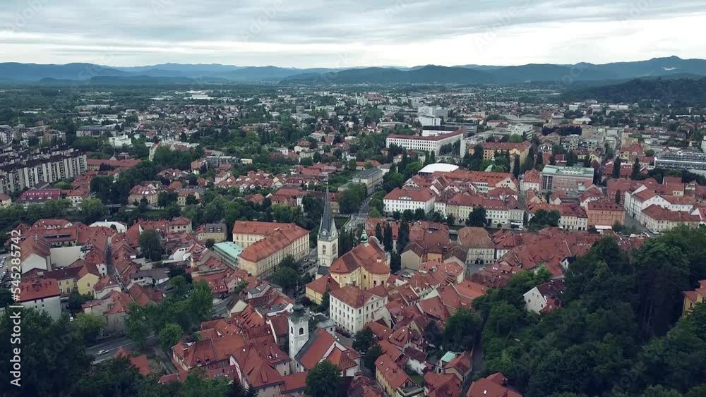 Aerial video of old town Ljubljana, Slovenia Aerial video of old town Ljubljana, Slovenia