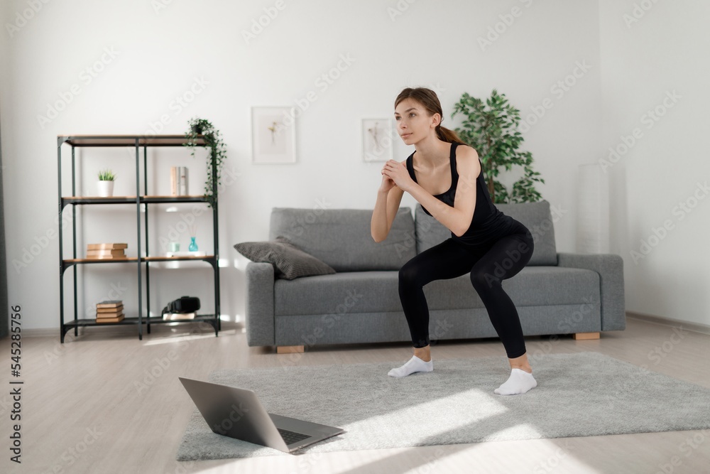 Woman having online training Woman having online training