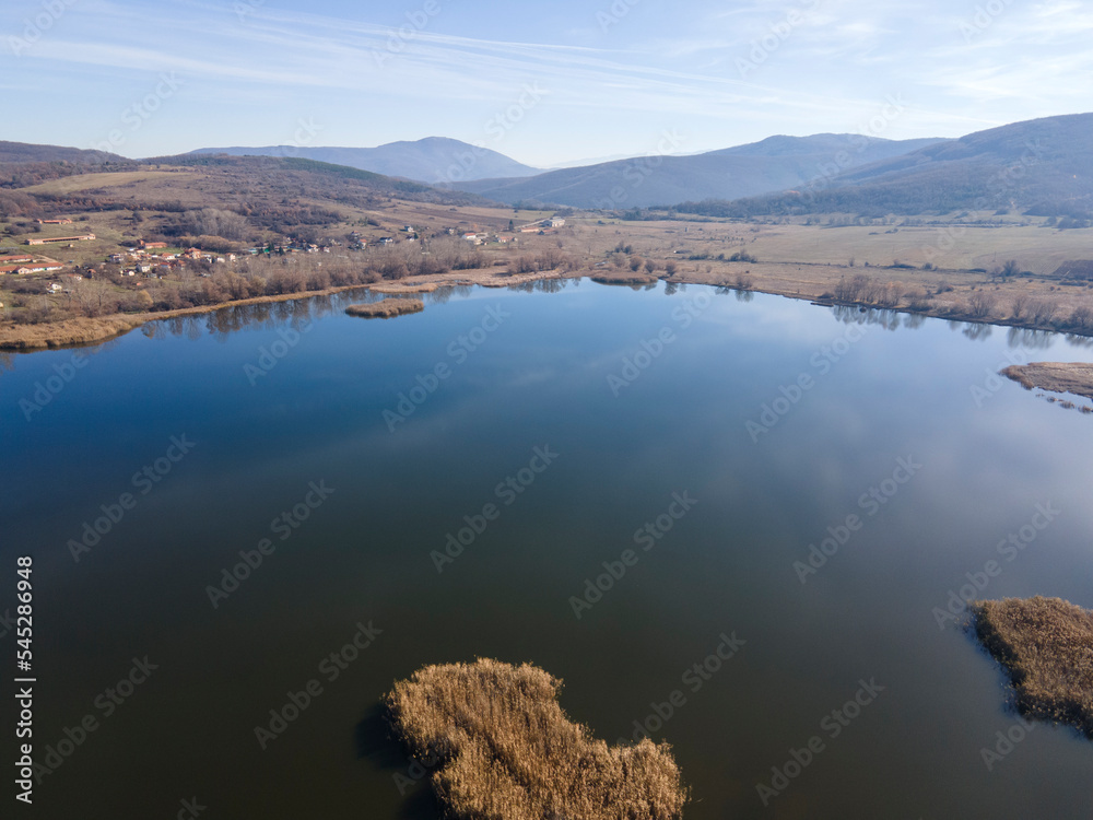 Aerial view of Choklyovo swamp, Bulgaria