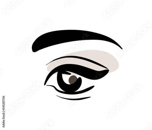 eye logo. makeup icon isolate. healthy vision ophthalmology. eyelash and eyebrow tattoo
