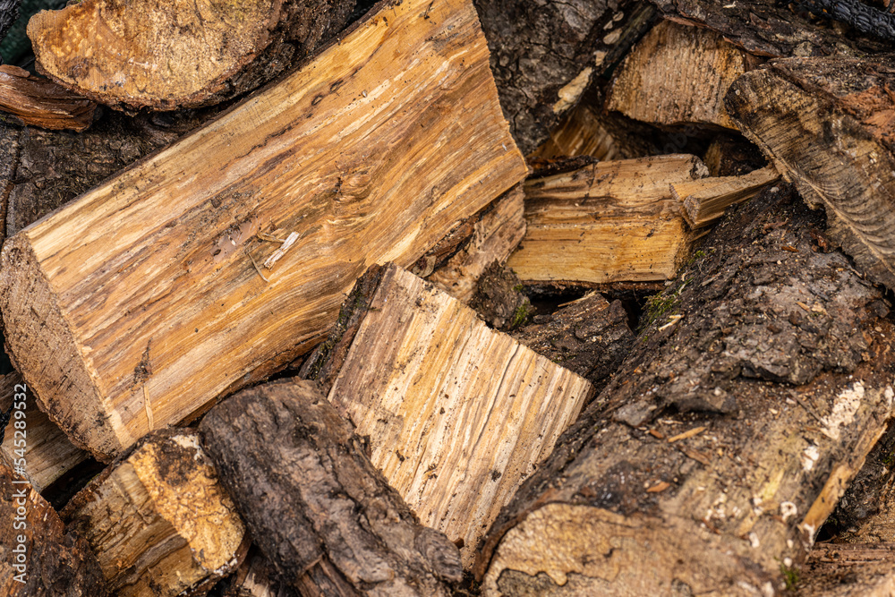 Damp wooden fire logs to be dried. Damp wooden fire logs to be dried.