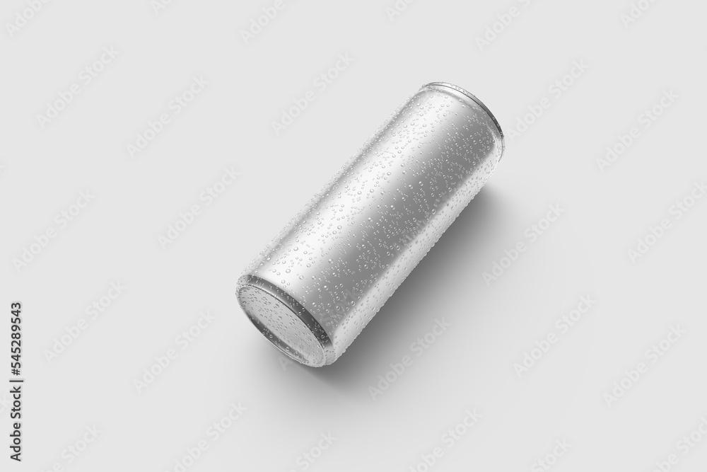 Aluminium drink can 250ml with water drops mockup template, isolated on light grey background. High resolution. Aluminium drink can 250ml with water drops mockup template, isolated on light grey background. High resolution.