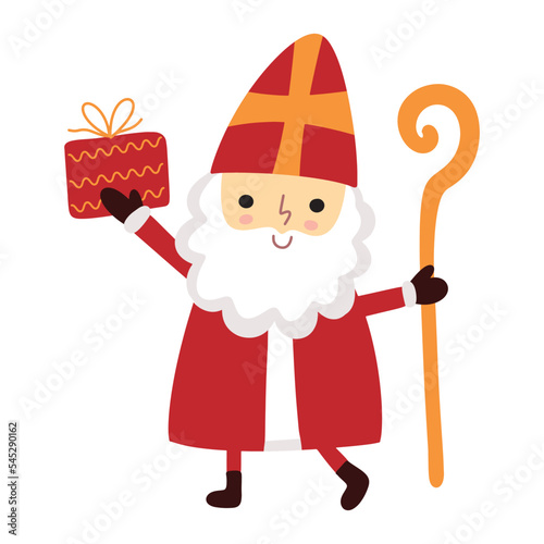 Fototapeta Cute Saint Nicholas or Sinterklaas character