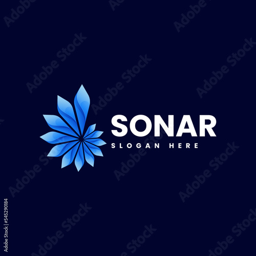 Vector Logo Illustration Sonar Gradient Colorful Style