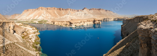 Cuadro en lienzo Band-e Amir National Park, panorama of the beautiful blue lakes, one of the main