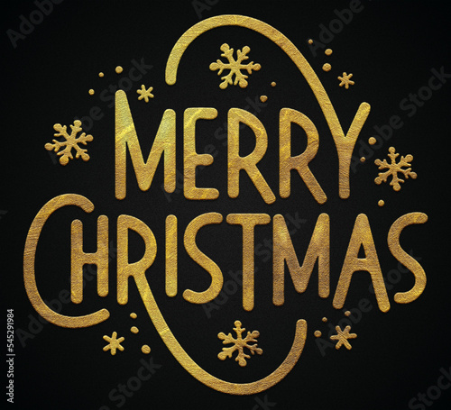 Merry Christmas golden calligraphy design banner