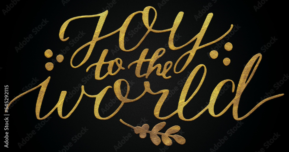 Joy to the world golden calligraphy design banner Joy to the world golden calligraphy design banner