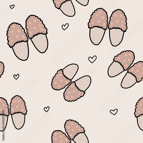cozy warm house slippers, a seamless pattern