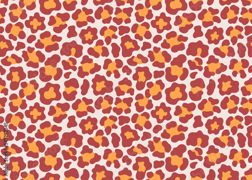 Photography Red and orange hand-drawn leopard spots texture vector illustration