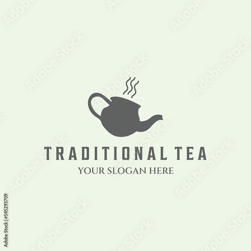 cap traditional tea vintage logo design illustration minimalist icon or coffee