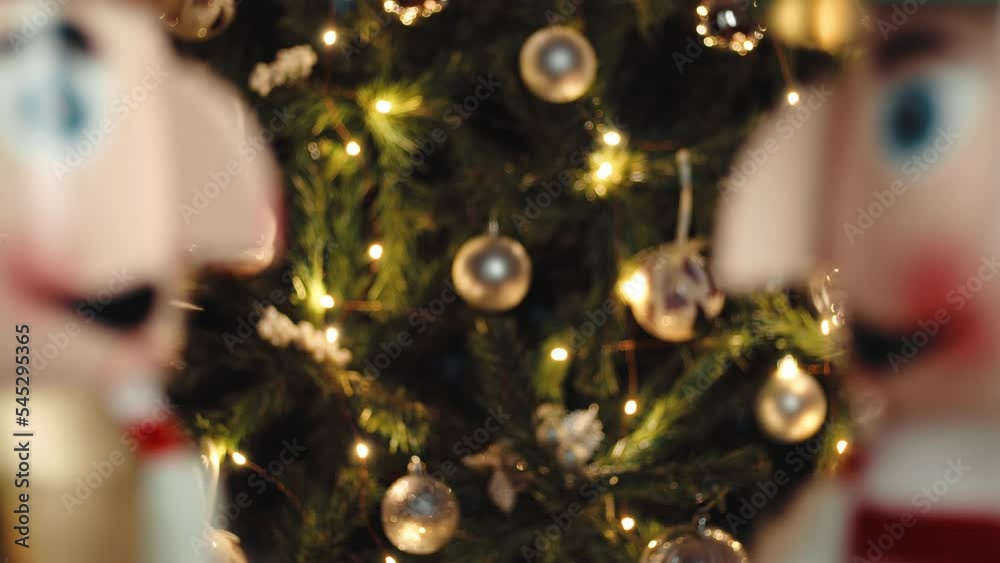Two nutcracker against the Christmas tree Two nutcracker against the Christmas tree