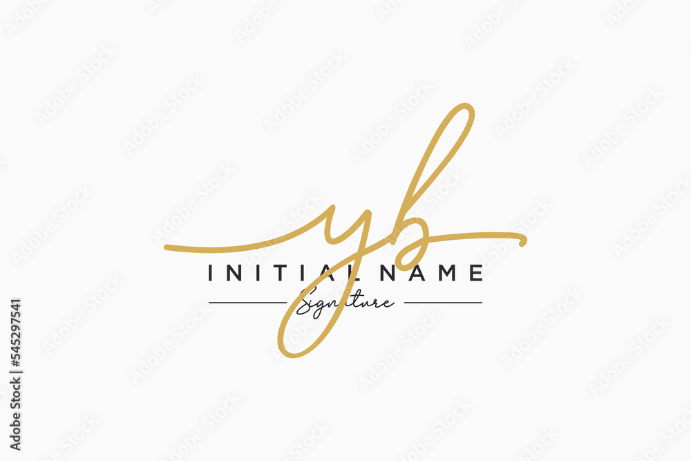 Initial YB signature logo template vector. Hand drawn Calligraphy lettering Vector illustration.