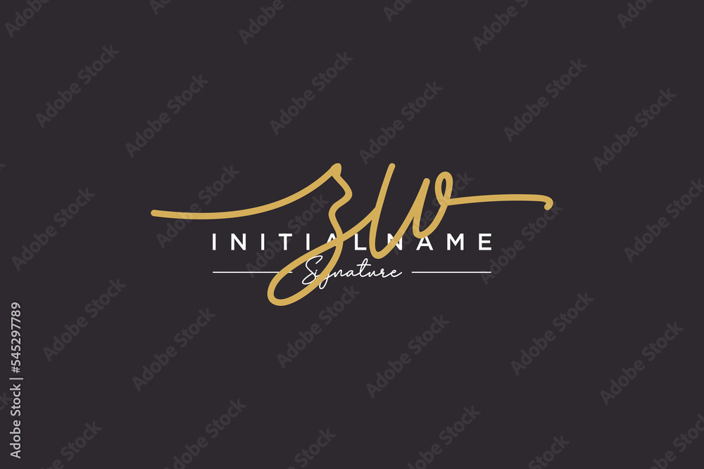 Initial ZW signature logo template vector. Hand drawn Calligraphy lettering Vector illustration. Initial ZW signature logo template vector. Hand drawn Calligraphy lettering Vector illustration.