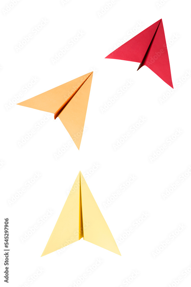 Naklejka premium Colorful colored plane origami from the paper