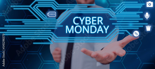 Canvas-taulu Sign displaying Cyber Monday