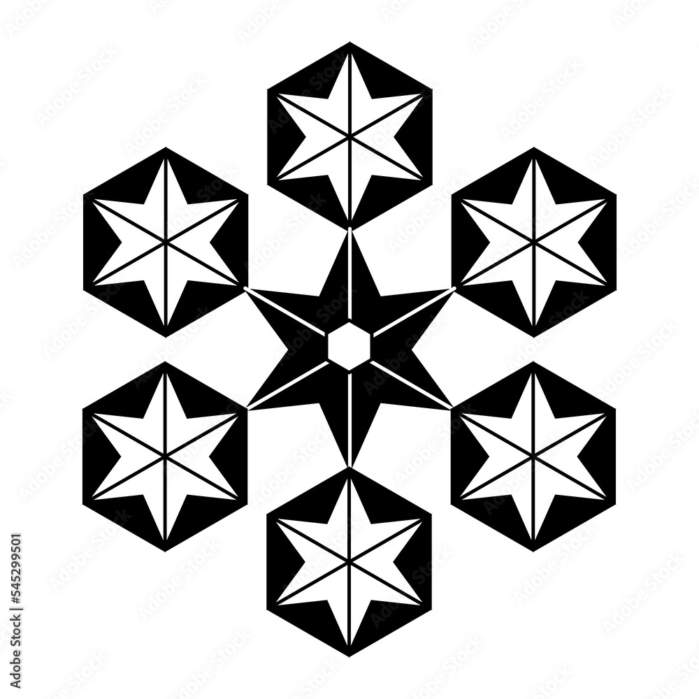Simple illustration of winter snowflake for Christmas holiday Simple illustration of winter snowflake for Christmas holiday