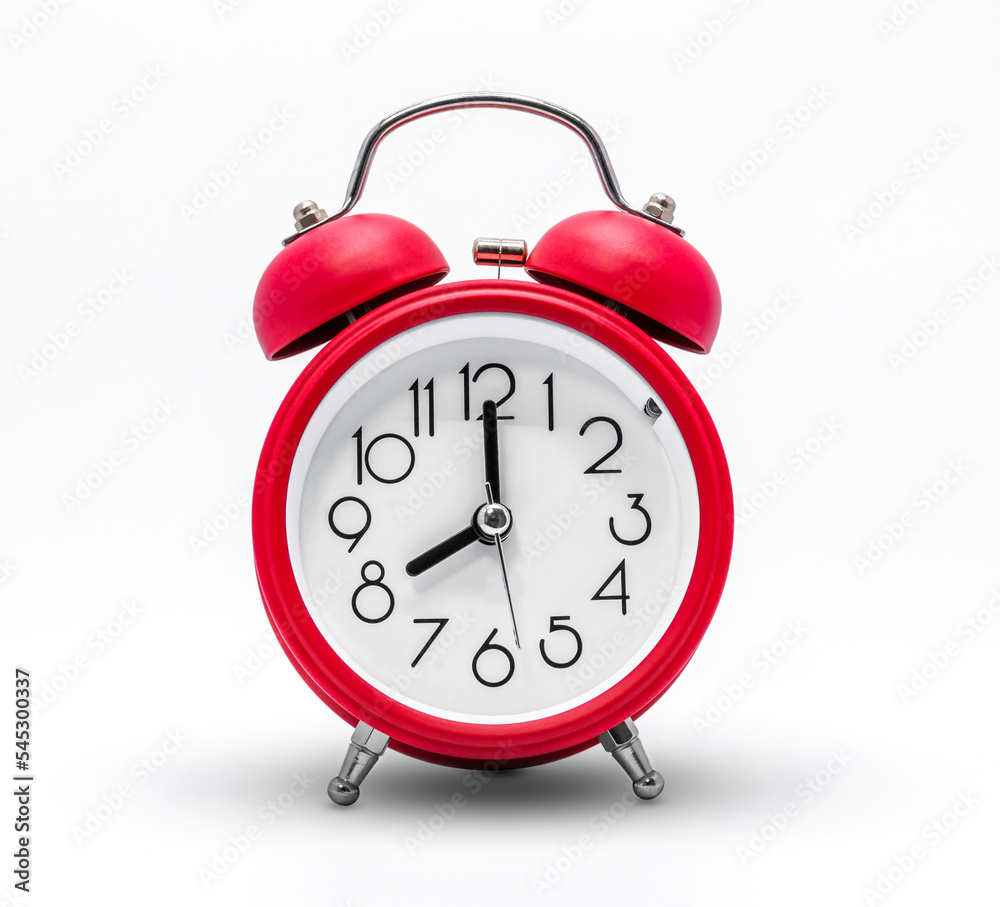 red alarm clock isolated on white red alarm clock isolated on white