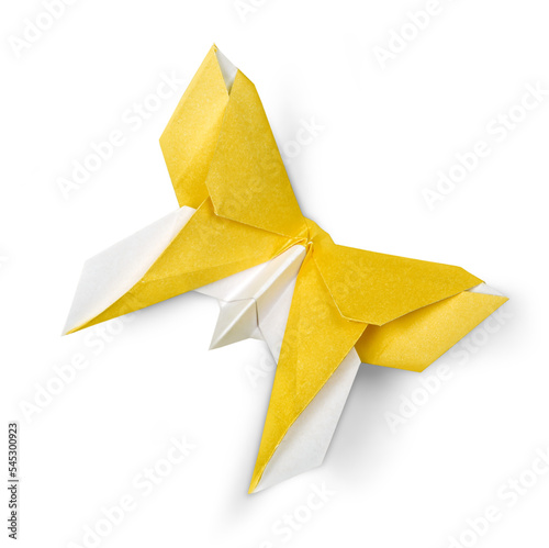 Yellow art craft origami butterfly