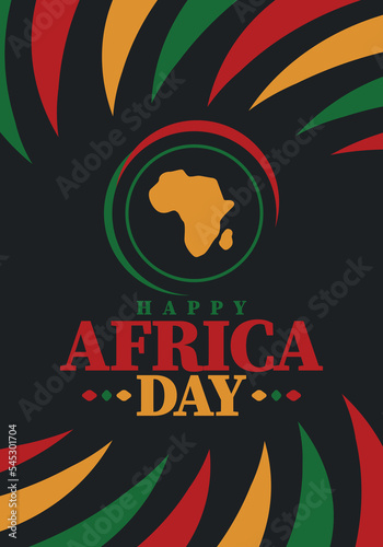 Africa Day. Happy African Freedom Day and Liberation Day. Celebrate annual on the African continent and around the world. African pattern. Poster  card  banner and background. Vector illustration