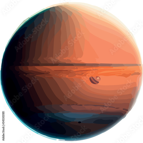 Space planets, asteroid, moon, fantastic world game vector .