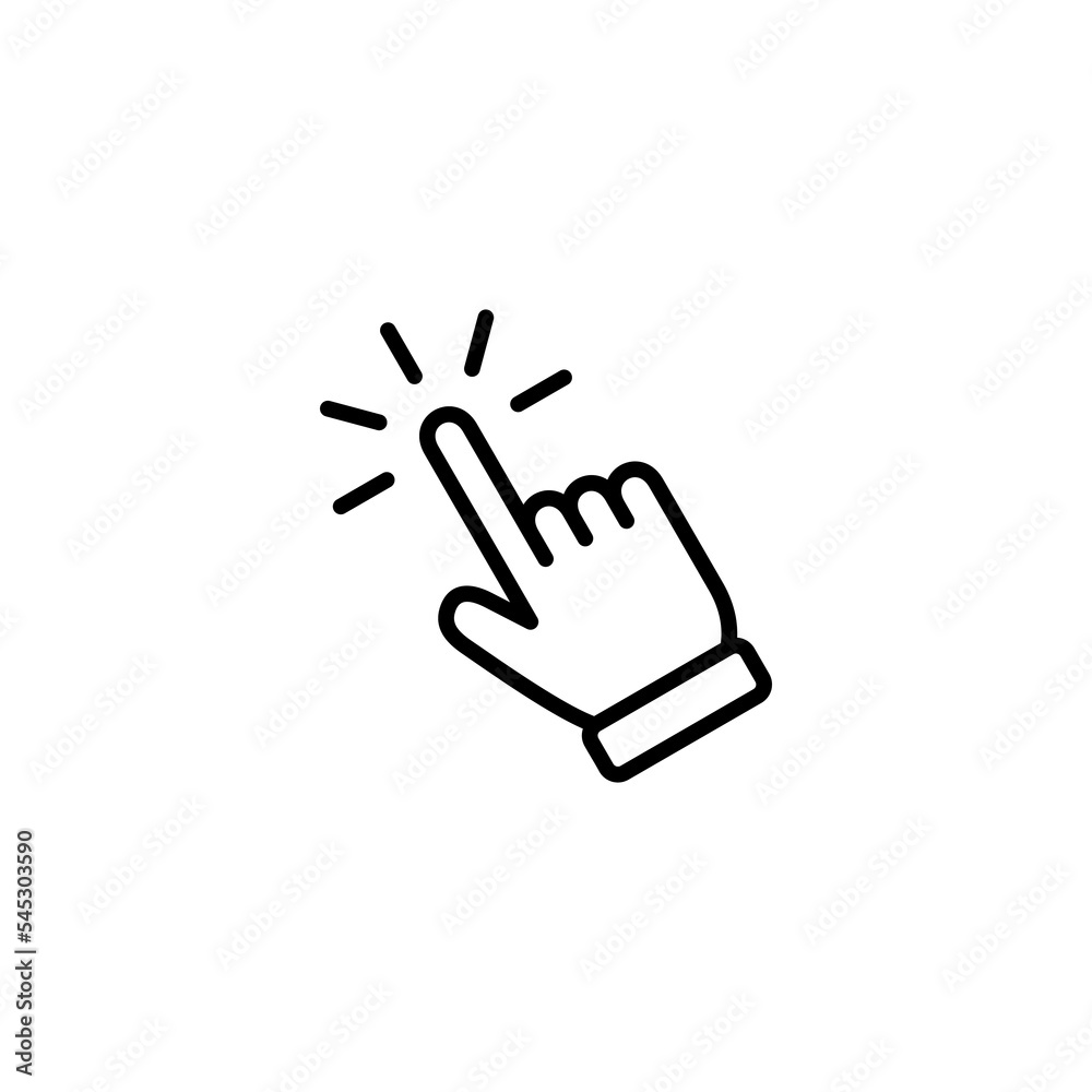 Hand click icon vector illustration. pointer sign and symbol. hand cursor icon Hand click icon vector illustration. pointer sign and symbol. hand cursor icon