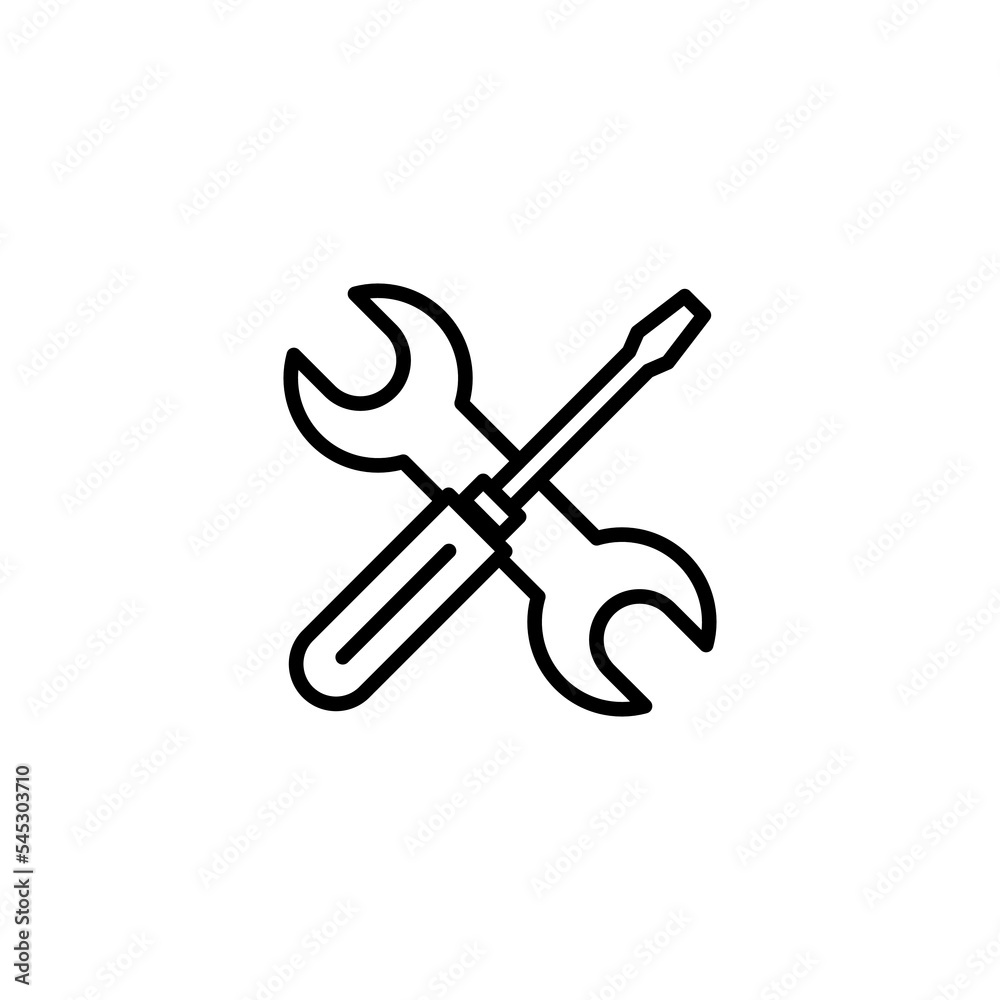 Repair tools icon vector illustration. tool sign and symbol. setting icon. Wrench and screwdriver. Service Repair tools icon vector illustration. tool sign and symbol. setting icon. Wrench and screwdriver. Service