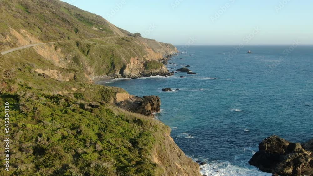 Big Sur Aerial Shot Gamboa Point Forward California USA Big Sur Aerial Shot Gamboa Point Forward California USA