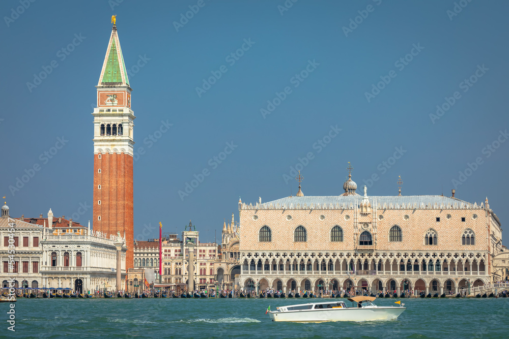 St. Mark's Square from San Giorgio Maggiore island and Grand canal, Venice