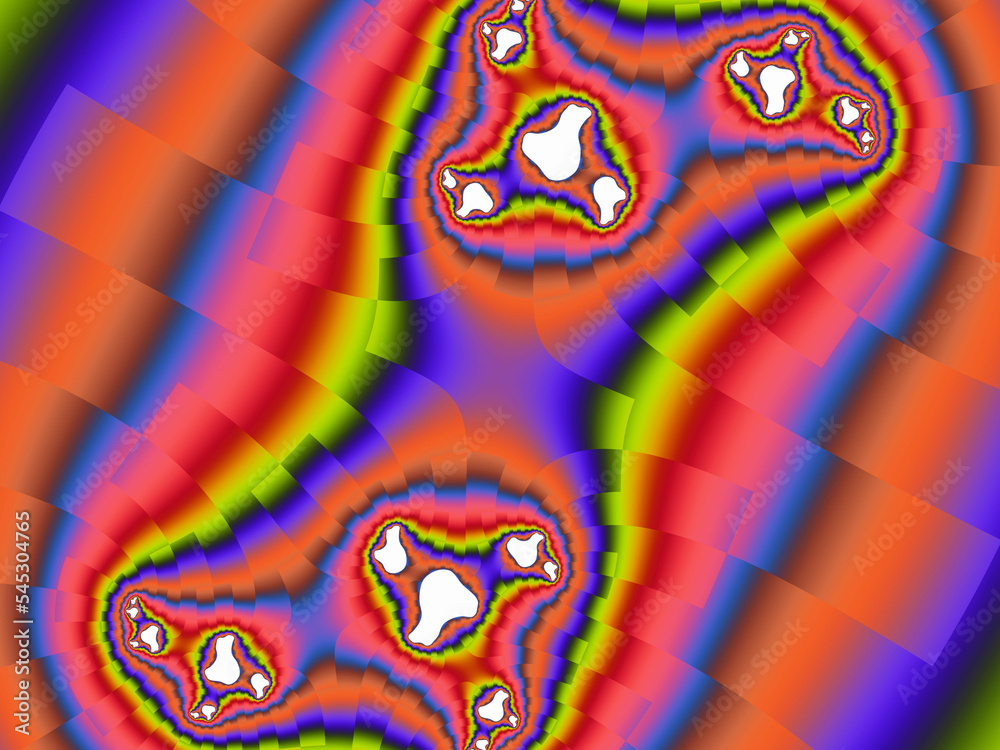 Colorful red yellow fractal, close up of a parrot