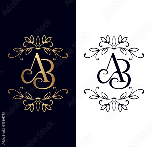 floral logo AB brand design