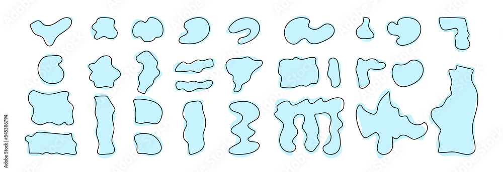 Fototapeta premium A set of deformed curved bubbles. Border sketch.