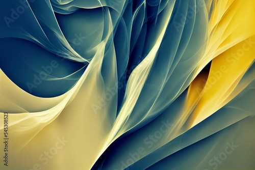 abstract blue yellow and red smoke on dark background with fluid lines, minimal colorfull wallpaper © Banana Images