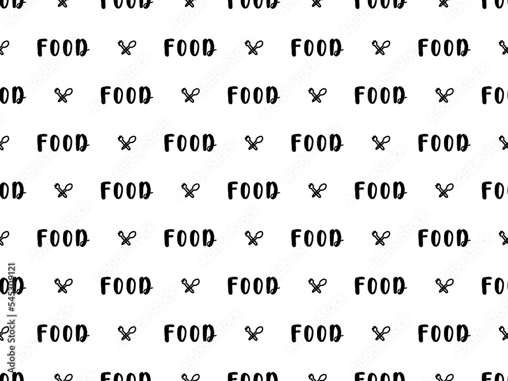 Food cartoon character seamless pattern on white background