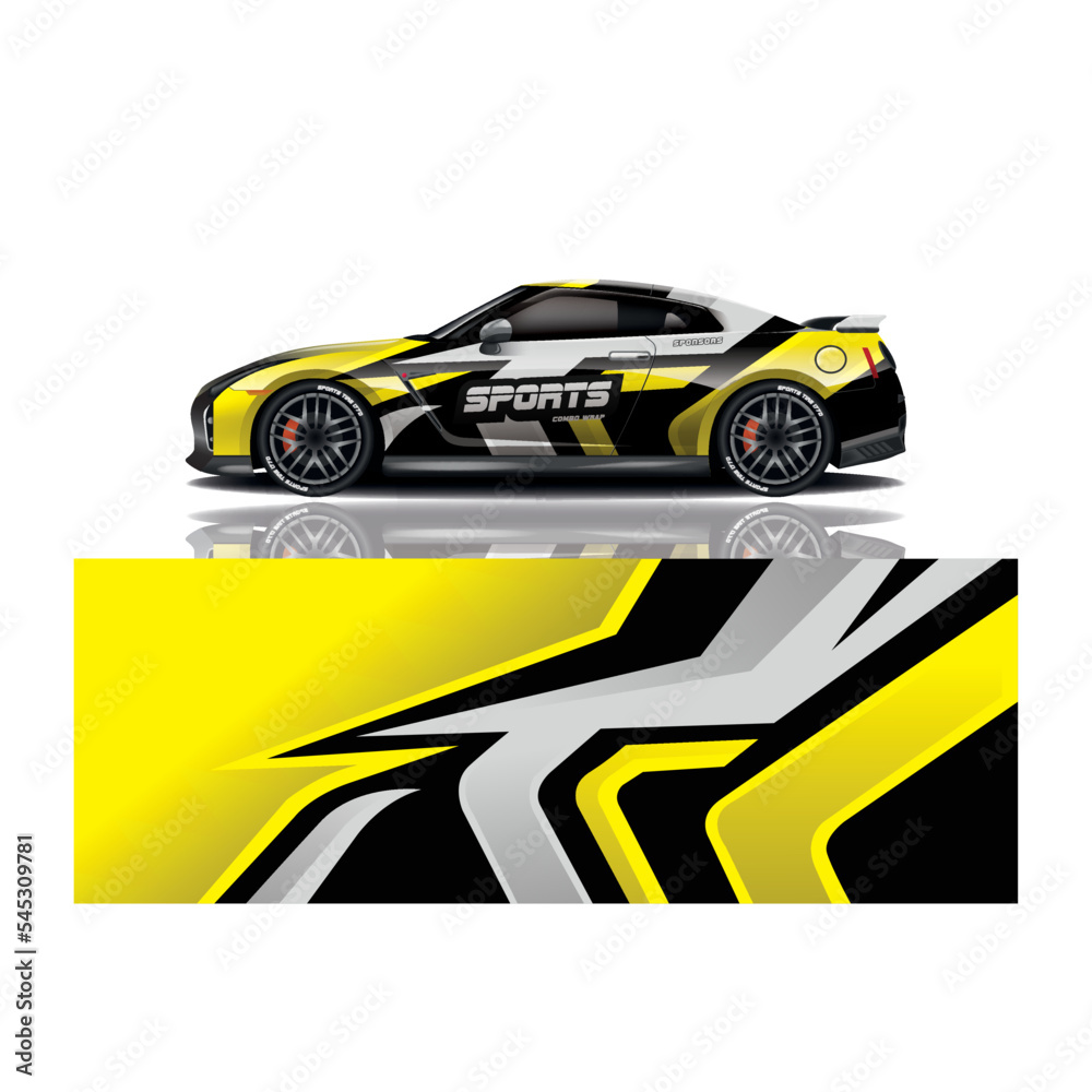 Car decal wrap design vector