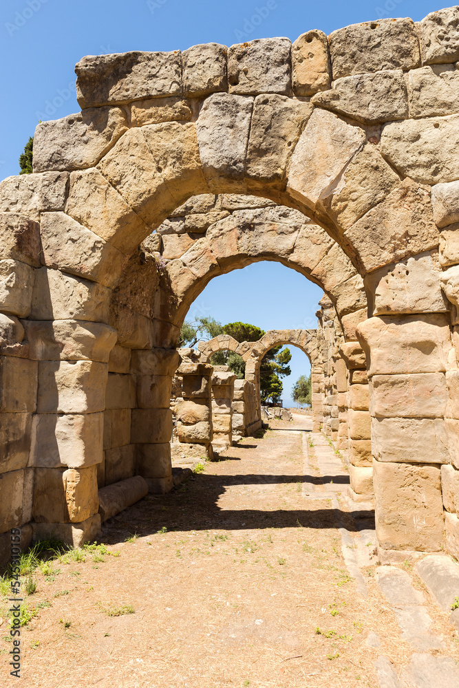Architectural Sights of The Archaeological Park of Tindari (Roman Basilica), in Tindari, Messina Province, Italy. (Part I).