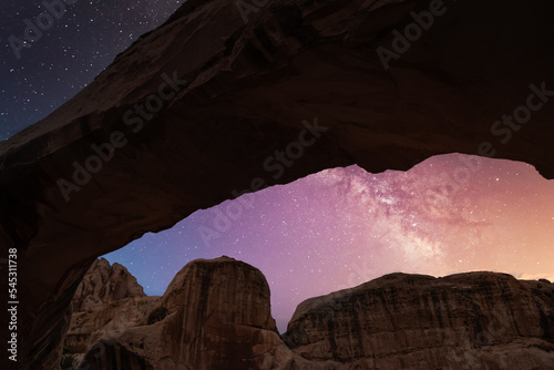 Milky way on Cassidy Arch Trail at Capitol Reef National Park  photo