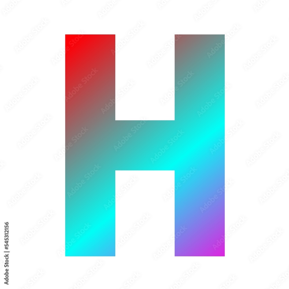 Gradient neon color upper case example characters Gradient neon color upper case example characters