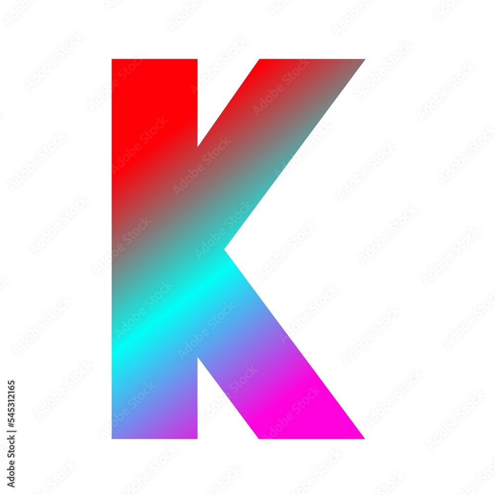 Gradient neon color upper case example characters Gradient neon color upper case example characters